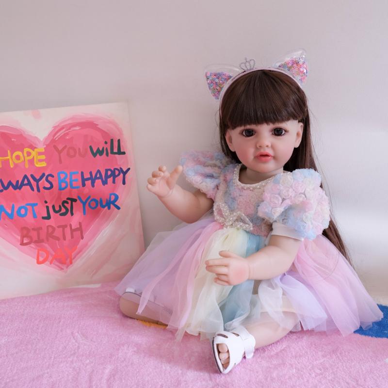 Lifelike 55cm Full Silicone Body Reborn Baby Doll Betty So Truly Like Toddler Baby Dolls for Girls Straight Leg Standing Reborn Boneca Menina Kid Gift