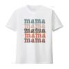 Vintage Retro Leopard Print Mama Stacked Text Casual T Shirt Vintage Washed Breathable Soft Slightly Streetwear