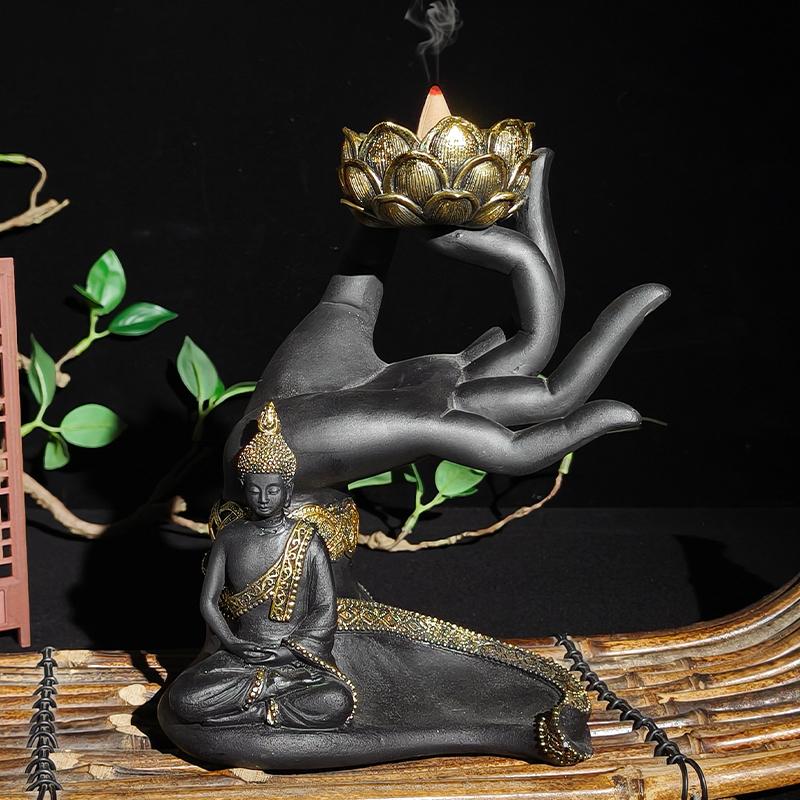 Buddha Hand Beeld Hars Kaarsenhouder, Creatieve Decoratieve Kaarsenstandaard voor Huis, Slaapkamer, Woonkamer en Studeerkamer