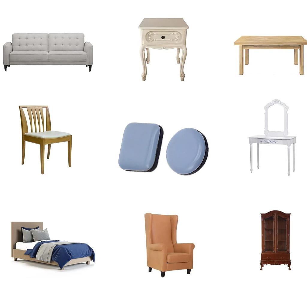 4pcs Self-Adhesive Furniture Leg Slider Pads Thickening Feet Rug Felt Pads Anti Slip Mat Bumper Damper Chair Table Floor Protect