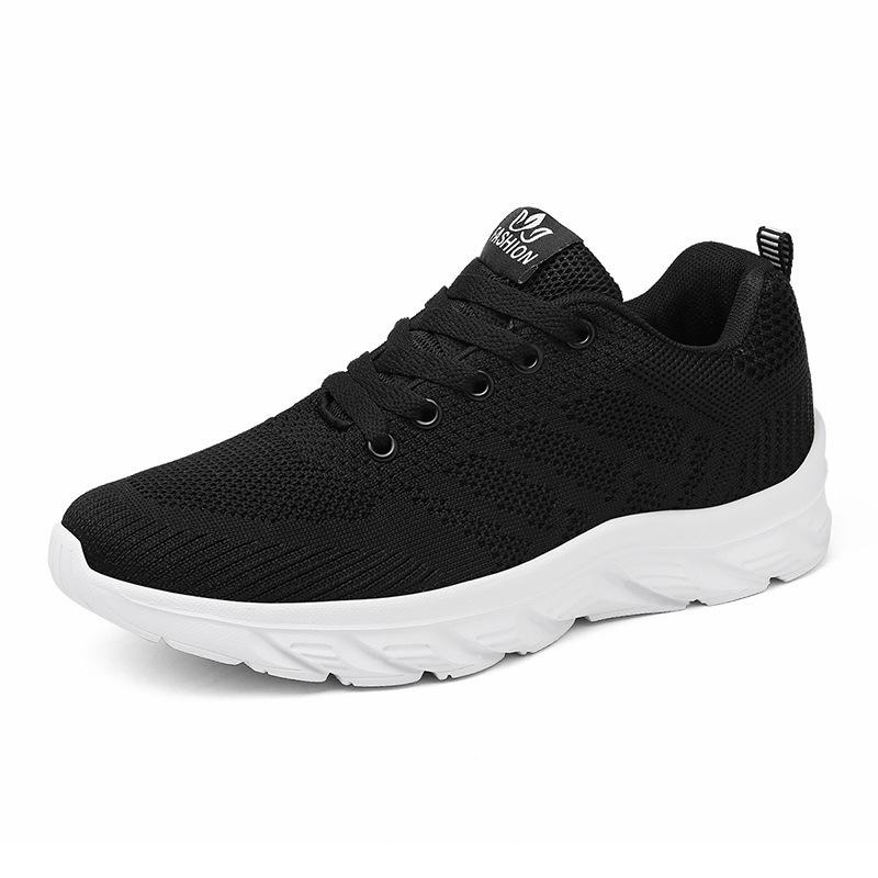 Spring and Summer Mother Net Shoes Light Soft Sole Sports Running Women Among the Elderly Casual Non-slip Travel Shoes Black Large Size