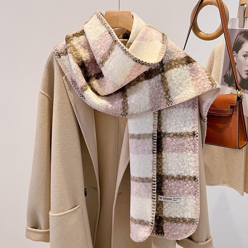 Wind retro leopard print imitation cashmere scarf women's autumn and winter new Spice Girl shawl thickened warm scarf