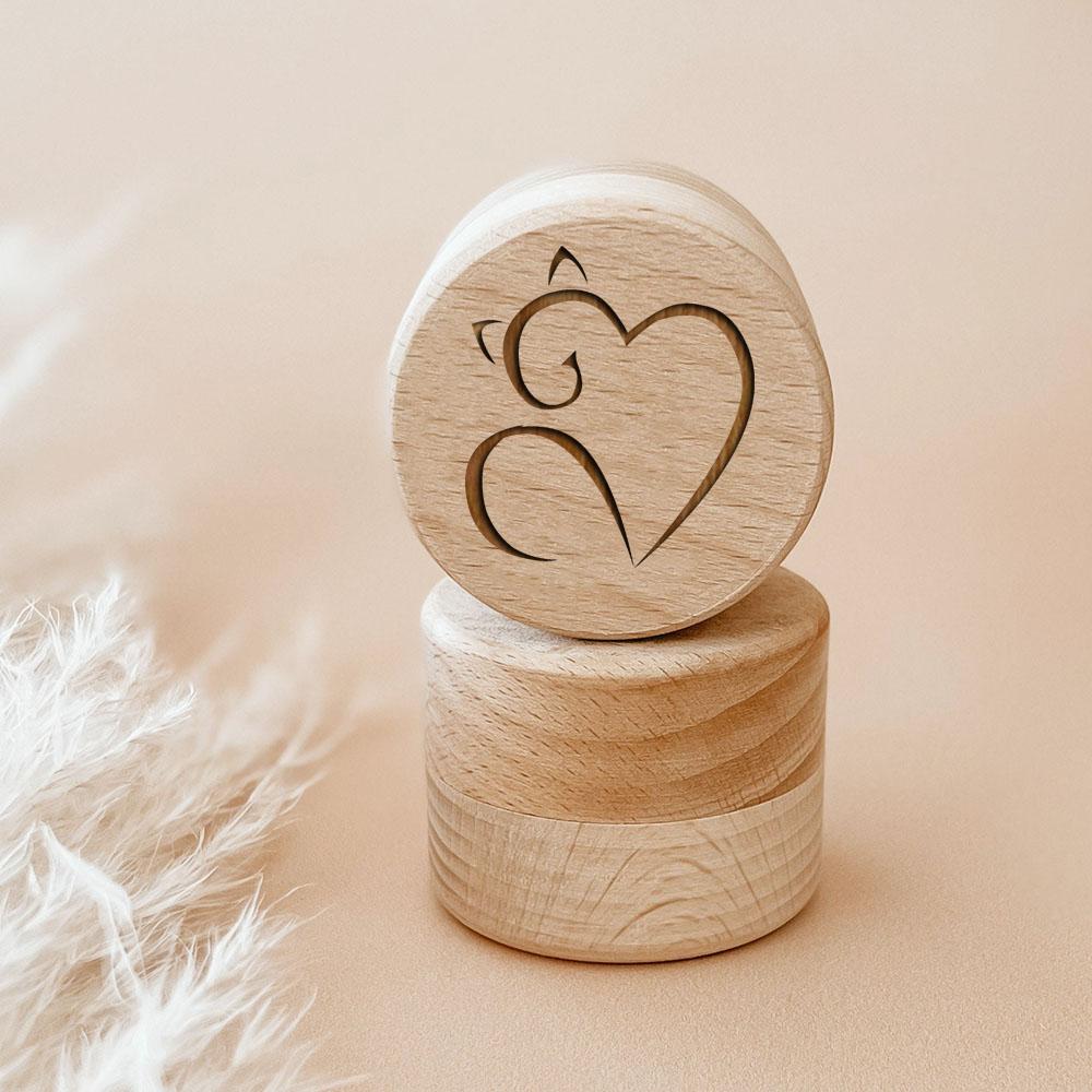 Персонализированная гравированная деревянная коробка для хранения зубов с индивидуальным именем Мемориальная коробка для домашних животных Меховая коробка для хранения зубов Мемориальный подарок для животных собак и кошек Name birth - death 2840₽