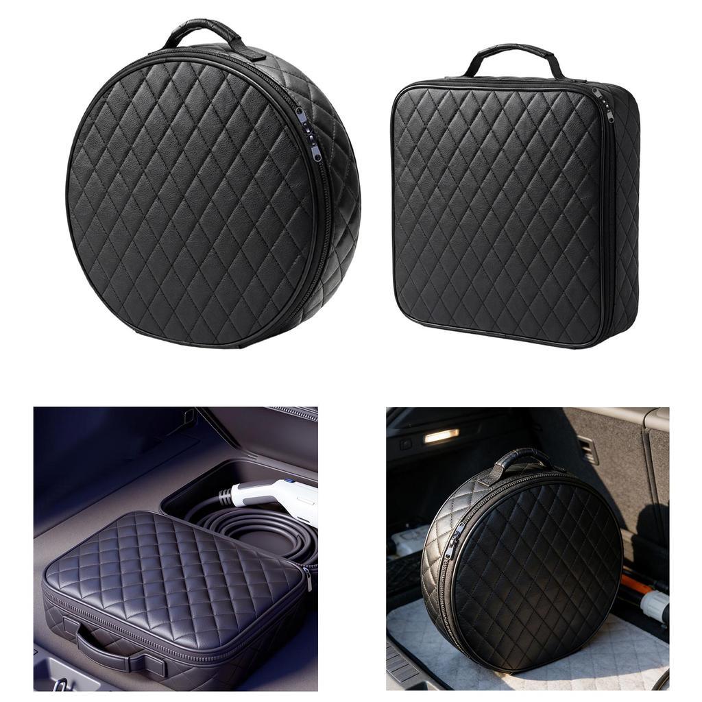 Storage Bag, Electric Vehicle Charging , PU Leather, Organizer