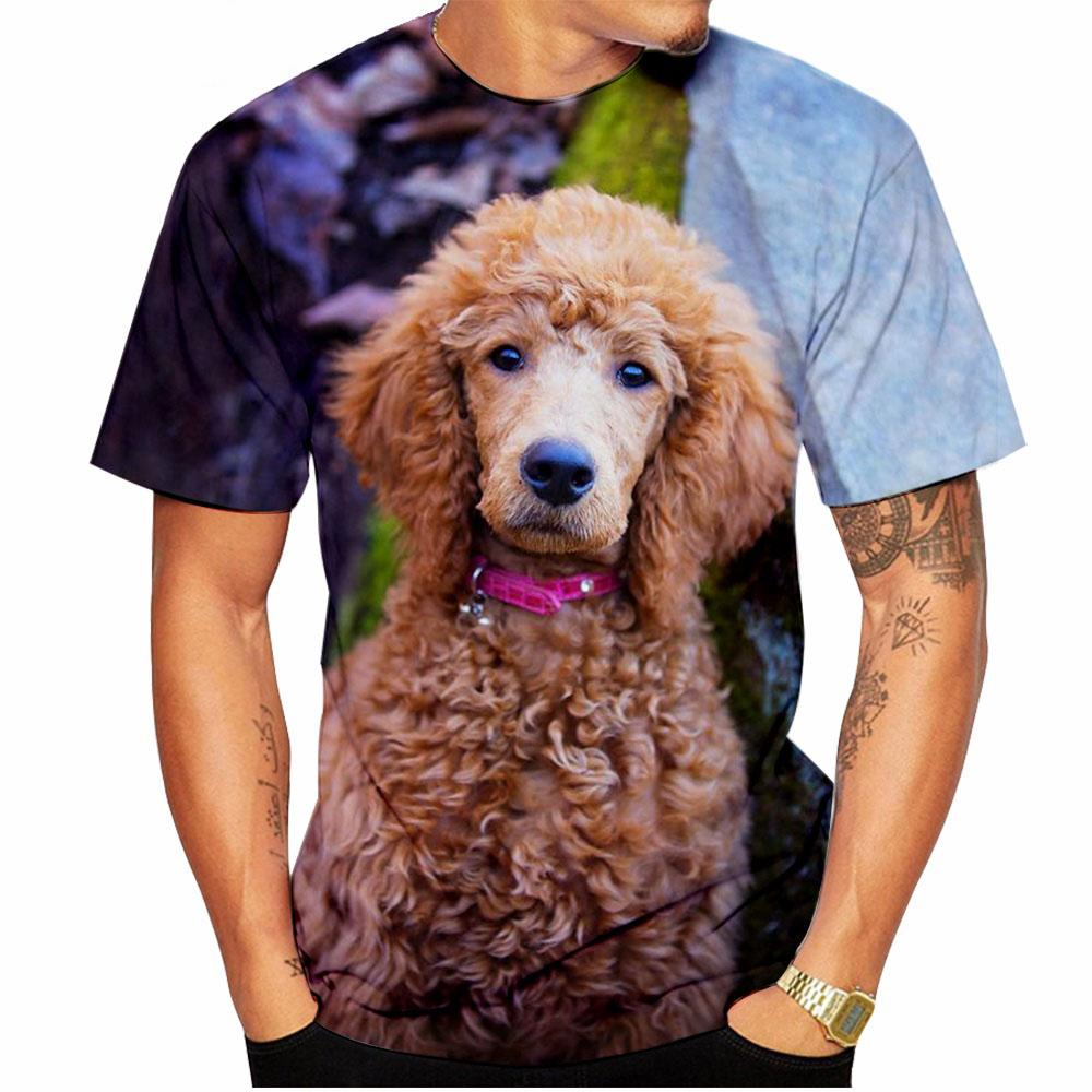 Kawaii Poodle Dog 3D Print Animal T-shirts Men Woman Fashion Streetwear Short Sleeve T Shirt Harajuku Tops Tees Kids Clothing