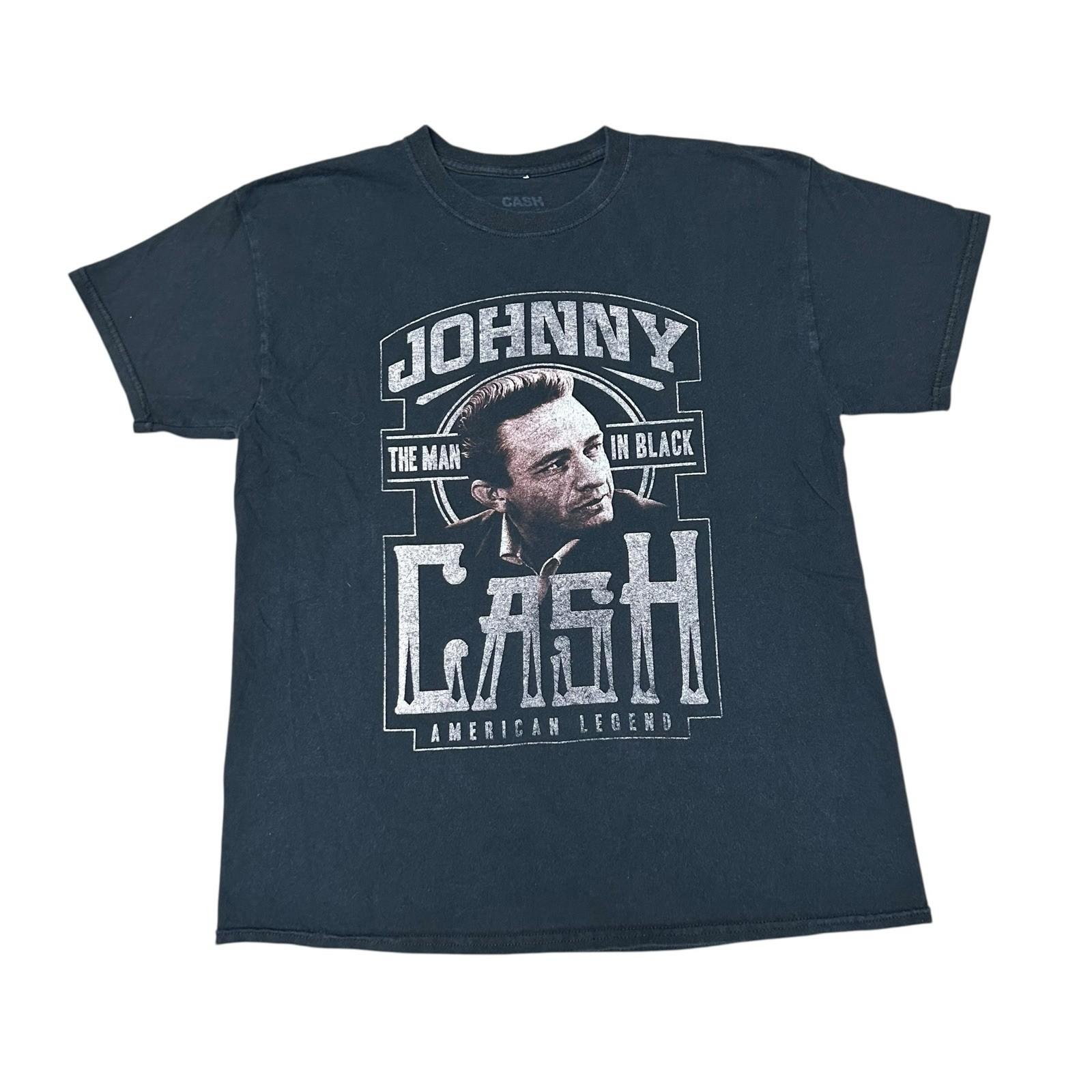 Johnny Cash Licensed T Shirt The Man In Black Size Large Short Sleeve Band Music Unisex T-Shirt XXL