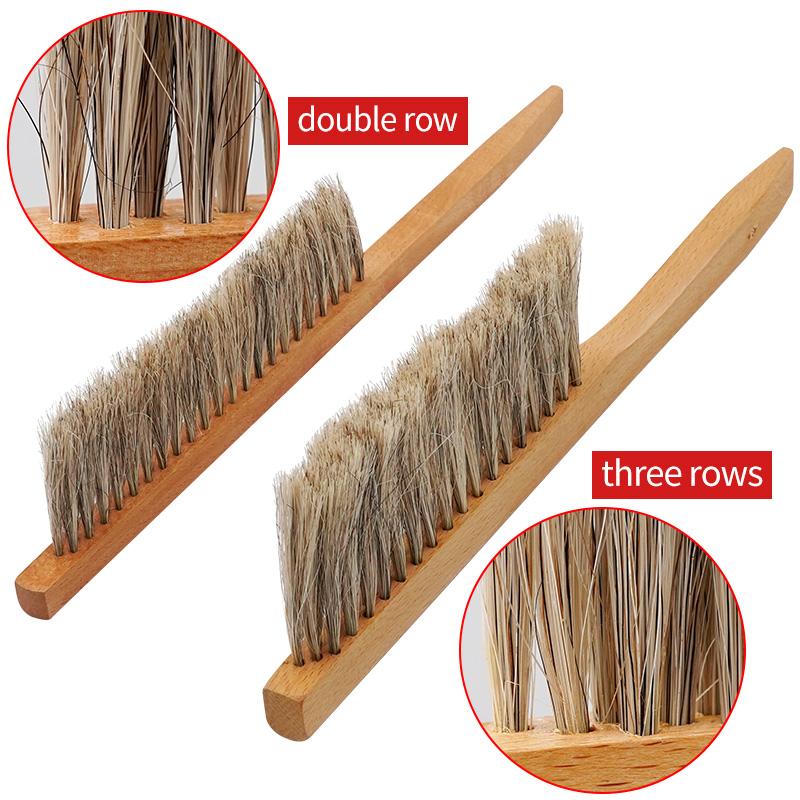 Beehive Cleaning Brush Wooden Handle Soft Brush Three Rows Bristle Bee Sweep Beekeeping Tools Bristles Farm Beekeeper Equipments