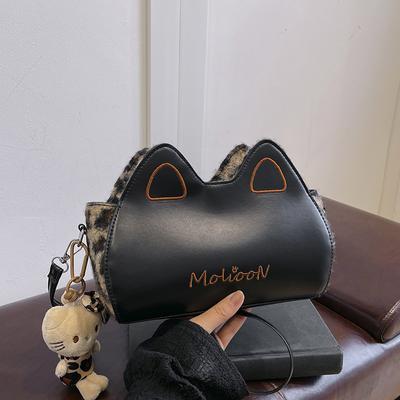 Bolsa Fofa de Gatinho para Menina Moda Desenho Animado Animação Bolsa de Ombro Casual Bolsa Feminina