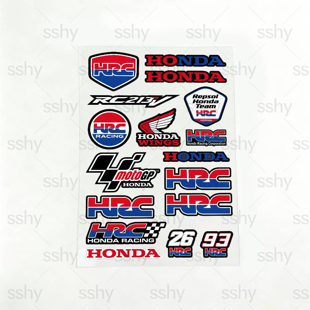 FOR HONDA HRC H WING Reflective Motorcycle Stickers Waterproof Vinyl Decals for Motorbike Helmet Fuel Tank Bike XL0