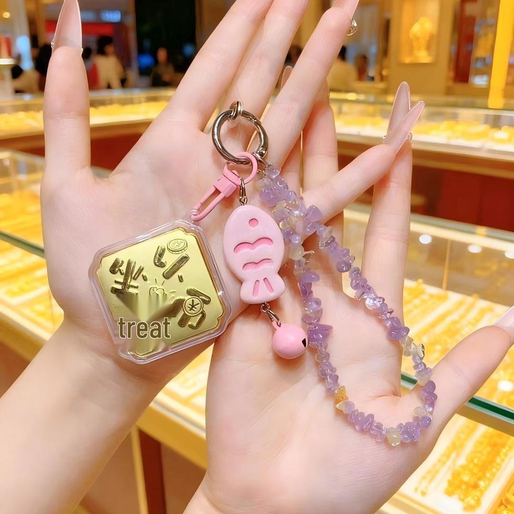 Glücksbringer Gold Handyanhänger & Schlüsselanhänger mit Wasserbucht-Design