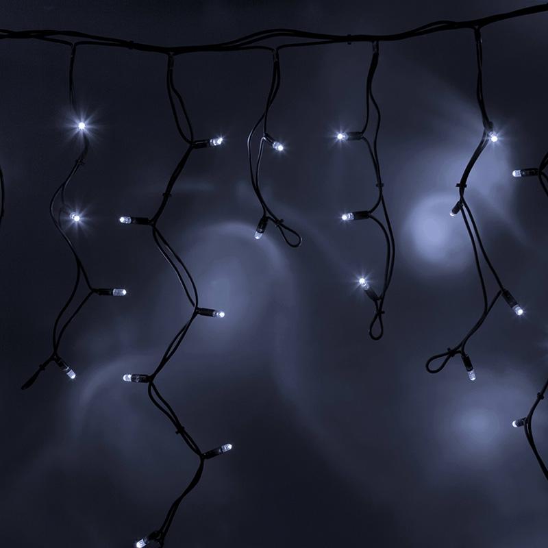 

Garland Led Neon-night Icicle fringe 3 2 X 0 9 M Black Rubber Wire 230 V White Diodes 120 Led