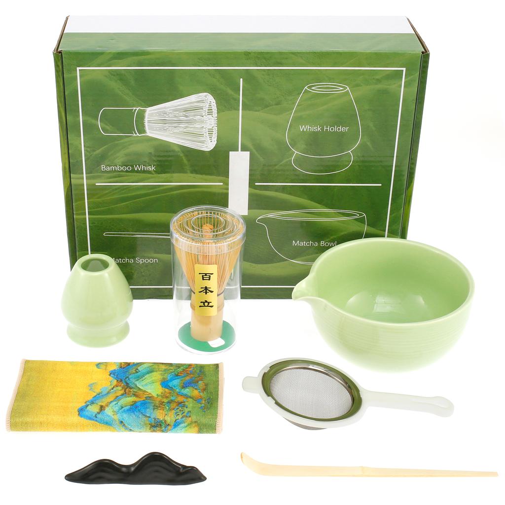 7Pcs Matcha Kit Japanese Matcha Tea Set Elegant Matcha Starter Kit Indoor Beverage Shop Basic Tea-making Tools Accessories