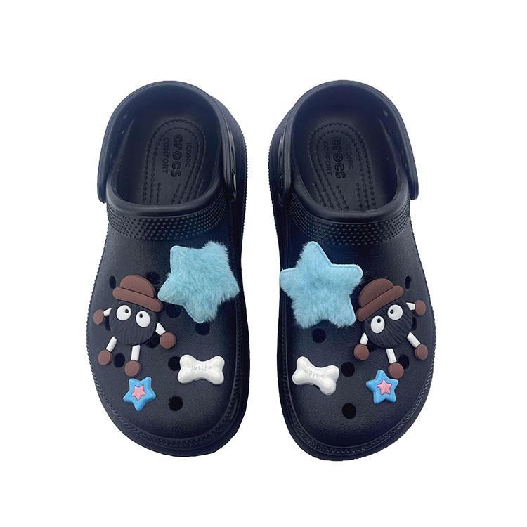 Crocs Star Trail Star Fun EVA Sweet and Cute Fashion Street Niche Hole Shoes Unisex Black
