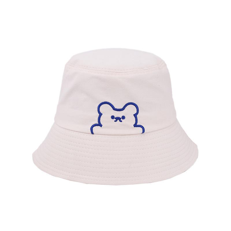 Female Hat Fisherman Thin Sun Protection Fashion Casual Embroidered Bear Visor Hat