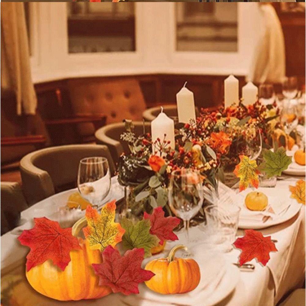 100Pcs DIY Silk Maple Leaf Party Scene Autumn Leaves Decoration Simulation Plant Leaves  Home Decor