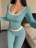 European-Inspired Lace Pajama Set: Floral, Sexy, Long Sleeve & Pants for Women