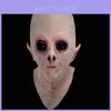 Straszna Lateksowa Maska Obcego z Ufo na Całą Twarz na Imprezę Kostiumową Halloweenową Zabawę i Ekscytację