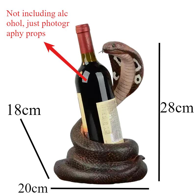 

1pc Resin Cobra Wine Rack Ornament Resin Red Wine Bottle Rack TV Cabinet Decoration Serpentine Shaped Home Decorations