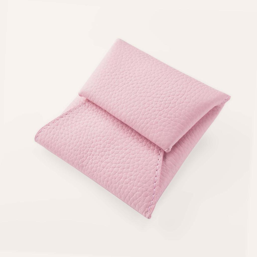 Portamonete COGURE, Vera Pelle di Vitello Ristretta, Bifold, Unisex, Confezionato in Scatola Regalo, COPECP, Rosa e Bianco