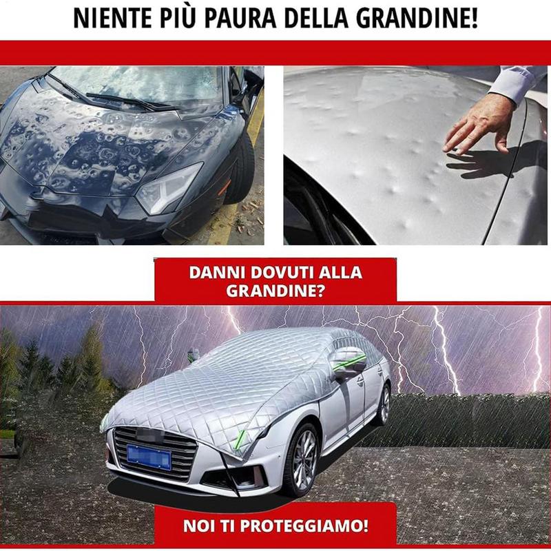 Sněhová plachta na auto Zesílená Vodotěsná Prodyšná Poloviční plachta na auto Prachotěsná Sněhuvzdorná Sněhová plachta na auto Pro Většinu Aut Sedanů a SUV