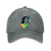 Vibrant Feminine Pop Portrait Bloom  New Vintage Washed Cotton Baseball Cap Sun Hats