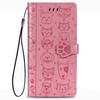 Capa Protetora Flip de Couro Para Motorola Moto G17 G57 G67 G77 G06 G56 G86 G35 G75 G05 G84 G85 5G G54 G55 G34 G15 Edge 70 50 60 Carteira com Gato Cachorro