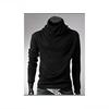 Men's Slim Fit Turtleneck Long Sleeve Shirt - Solid Color, Trendy Loose Pile Collar for Spring & Autumn