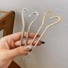 1Pc French Vintage Metal Heart U Shaped Hair Pins Hair Sticks Hair Fork Elegant Hairstyle Chignon Accessories for Women Girls