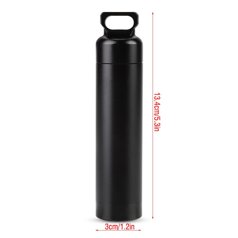 Waterproof Aluminum Alloy Pill Bottle Medicine Container Holder for Outdoor Survival