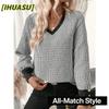 Women's Fashion Casual V-Neck Long Sleeve Blouses & Shirts