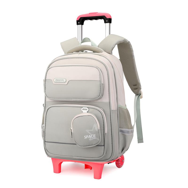 Kids Wheeled Trolley Backpack 2-in-1 Waterproof Rolling School Bag for Boys Girls Primary Students Backpack Book Bag