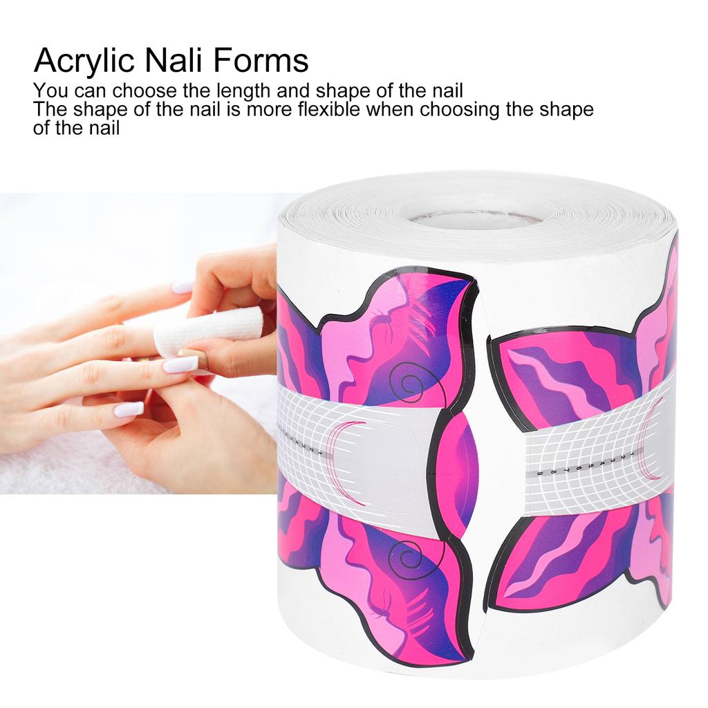 300Pcs Long UV Gel Nail Forms Self Adhesive Nail Art Extension Sticker Manicure Accessory