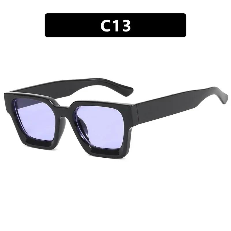 Trendy Square Wide Leg Sunglasses HD Gradient Lenses for Beach Parties Outdoor Travel Fashion Essential