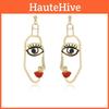 Elegant Alloy Human Face Earrings With Sensual Lips And Eyes For Women