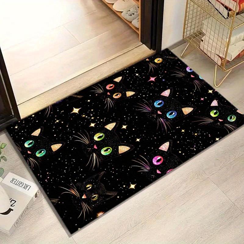 [Cosmic Cat Rug] Anti-Slip Cosmic Cat Carpet Rug Grams Per Square Meter, Suitable for Bedrooms, Porches, Indoor Corridors,