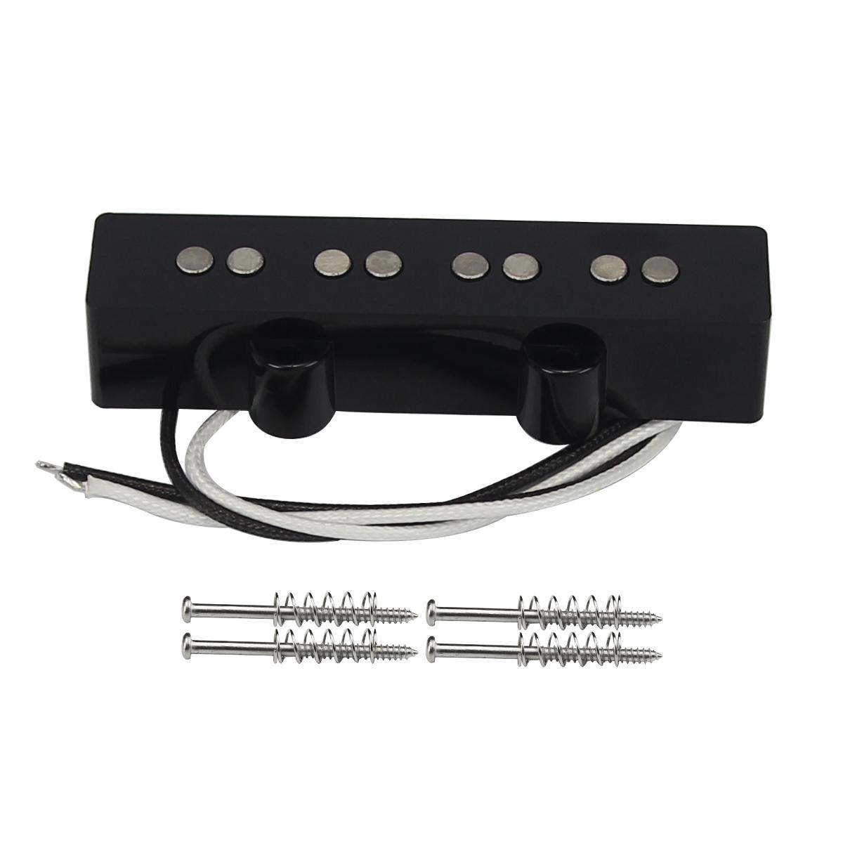 FLEOR Open Style Vintage Alnico 5 Jazz JB Bass Pickup Fiber Bobbin For 4 Strings Bass,Neck or Bridge Pickup