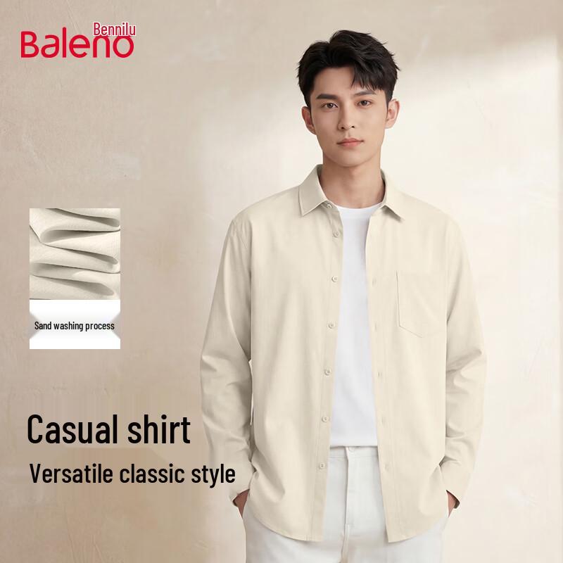 

Baleno Men s Retro Solid Color Casual Shirt 3XL