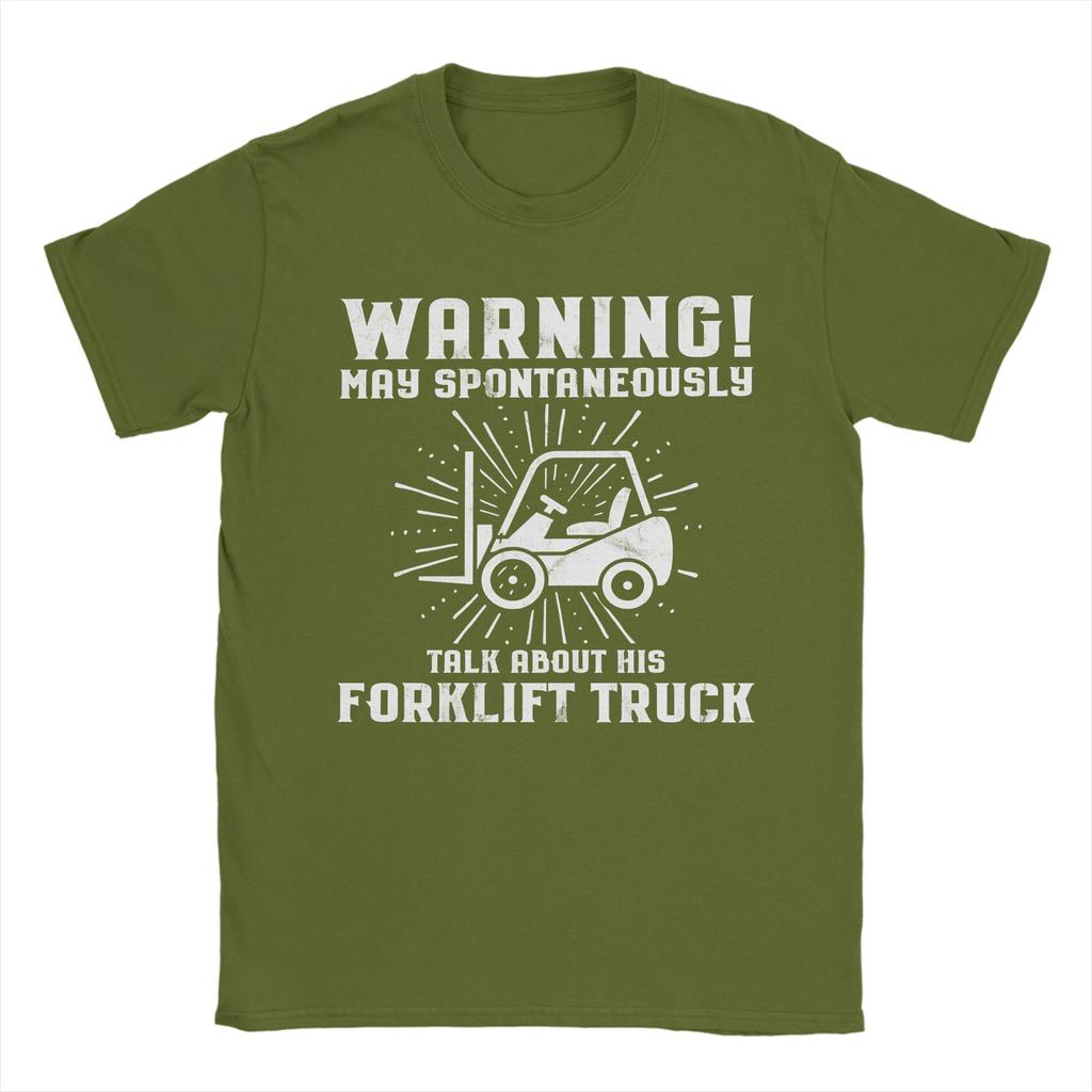 Unisexs Womens Forklift Certified Funny Forklift Driver Operator T Shirt 100 Cotton Printed TShirt Top Clothing