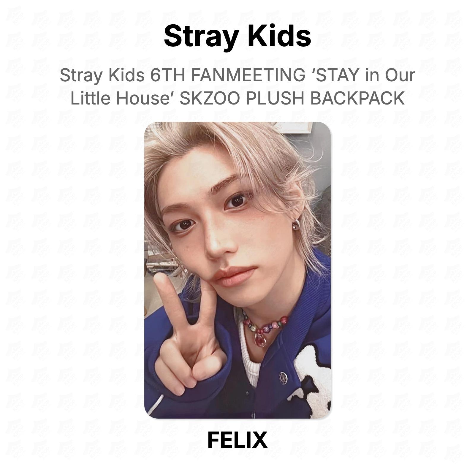 Stray Kids 6TH FANMEETING ‘STAY in Our Little House’ SKZOO PLUSH BACKPACK Official Photocard FELIX