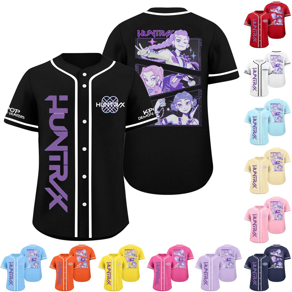 Children's Casual Cartoon Print Short-sleeved Baseball Jerseys Children's Sportswear Top