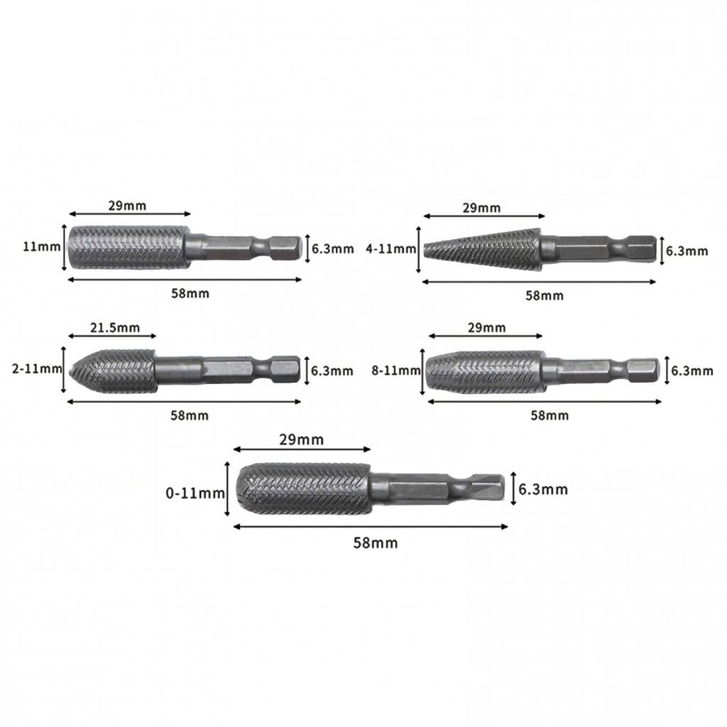 Hex Shank Rotary Steel File Drill Bits Burrs Grinding Grooved Sanding Engraving
