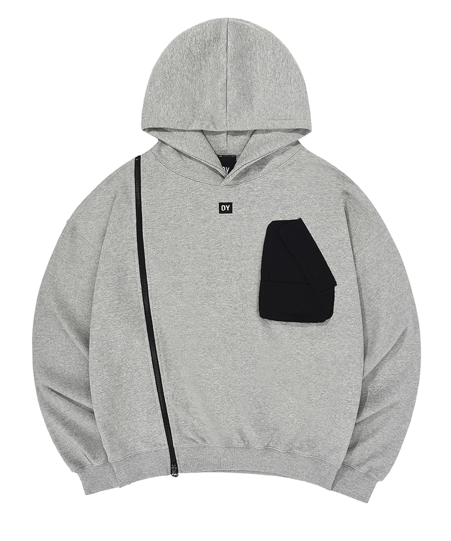 Oy Pocket Zipper Hood - Grey Grey/1Size