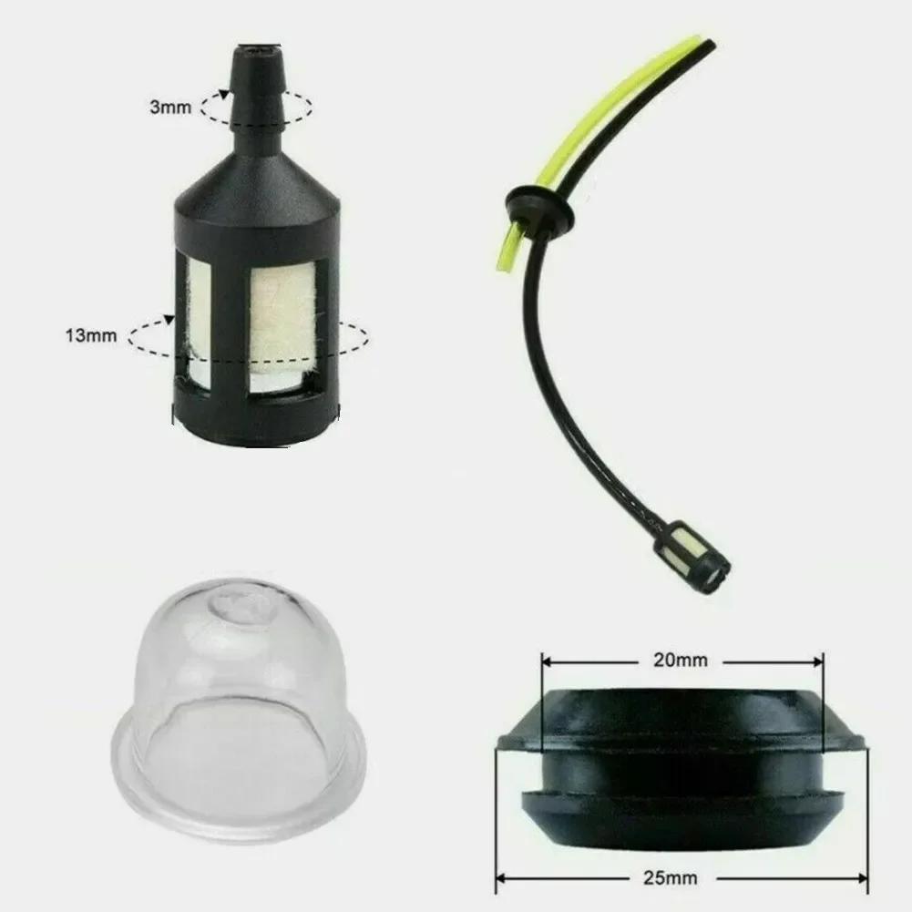 Fuel Hose Pipe Filter for Primer Hedge Cutter Chainsaw Petrol 2x1 3cm Filter Size 21cm Main Pipe 10cm Return Fuel Pipe