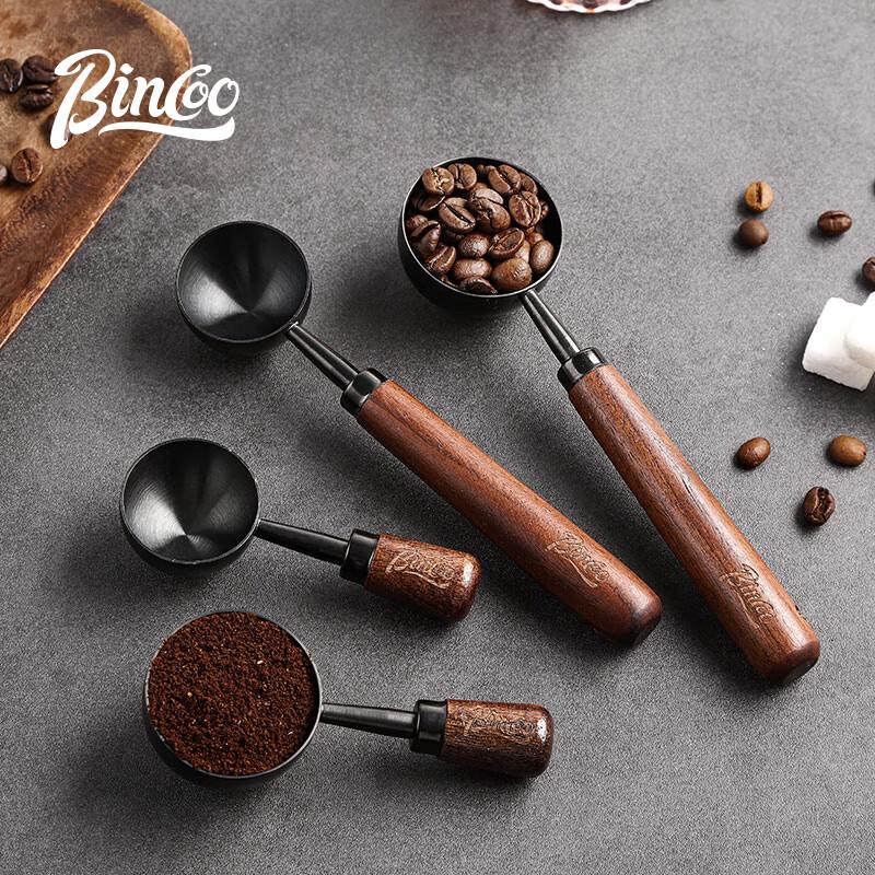 Bincoo 304 Stainless Steel Coffee Measuring Scoop with Walnut Handle