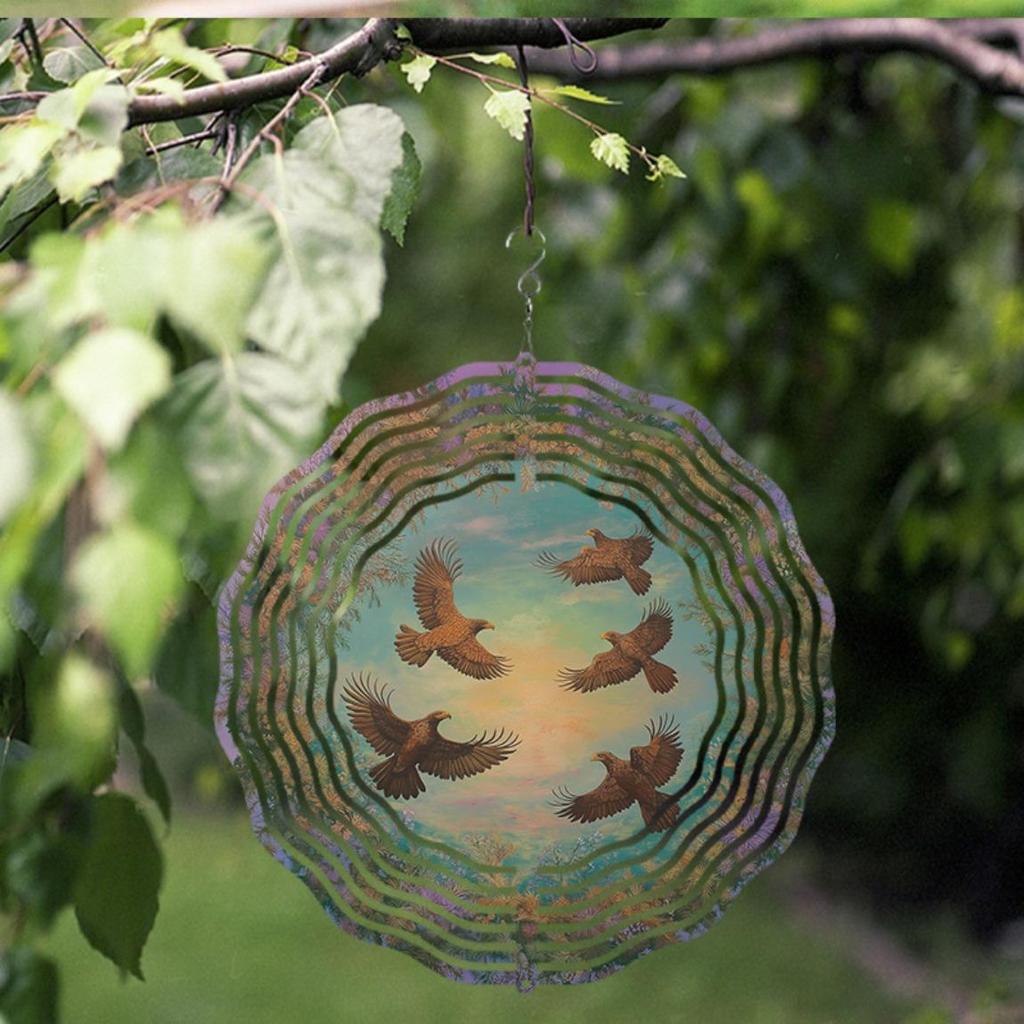 10 Inch Hanging Wind Chime for Outdoor Decor Dynamic Rotating Hook Design Perfect for Balcony Garden Spring Summer Gift Idea