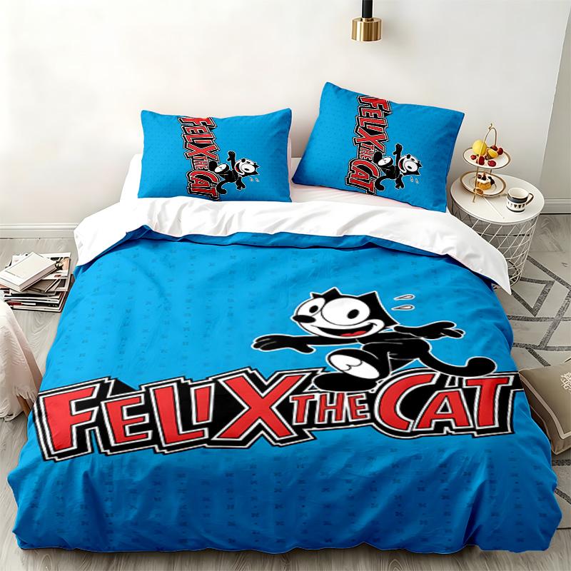 Felix the Cat 3pc set Perfect for bedroom use Comfortable bedding set includes a duvet cover and two pillowcases Ideal birthday or Christmas gift