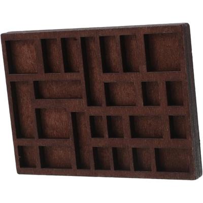 Présentoir à bijoux en bois 7 x 5 cm, étagère miniature, plateau à compartiments multiples pour le rangement des boucles d'oreilles et des bracelets, présentoir élégant pour la décoration intérieure, organisation des bijoux