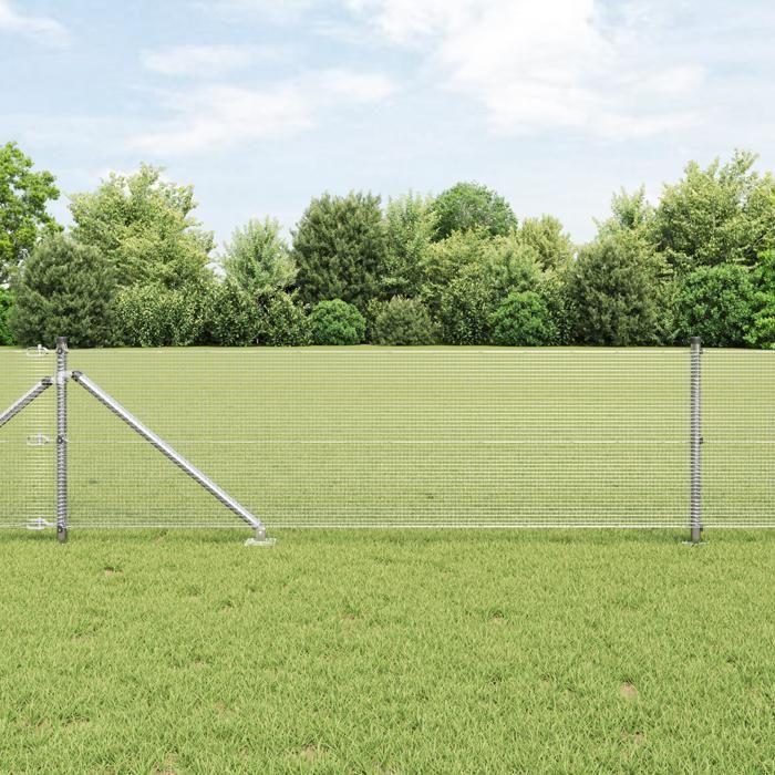 VidaXL Welded Wire Fence with 13 Spike Posts 0.4x50 M Galvanized Steel 3351980