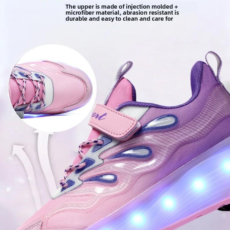 NEW 4 Wheel Speed Roller Skates Shoes for Boys and Girls LED Roller Skates for Children's Racing Ice Skating Sneaker with Wheels