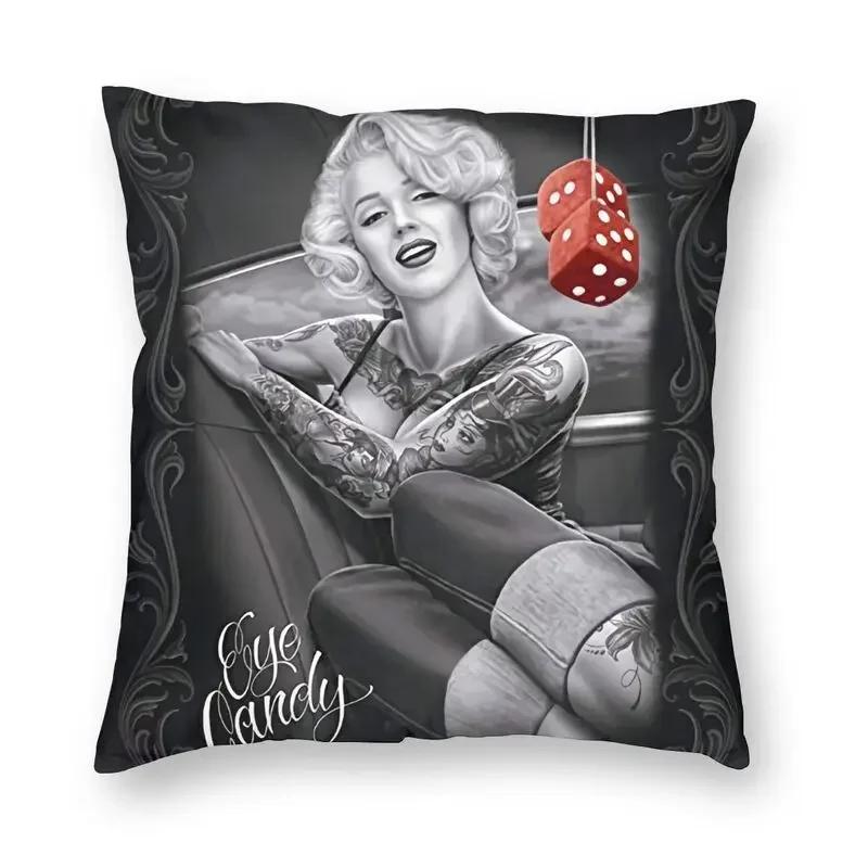 Sugar Skull Halloween Cushion Cover Double Side 3D Print Day Of The Dead Cartoon Girl Floor Pillow Case for Car Pillowcase